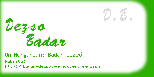 dezso badar business card